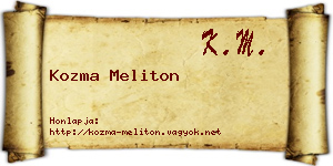 Kozma Meliton névjegykártya